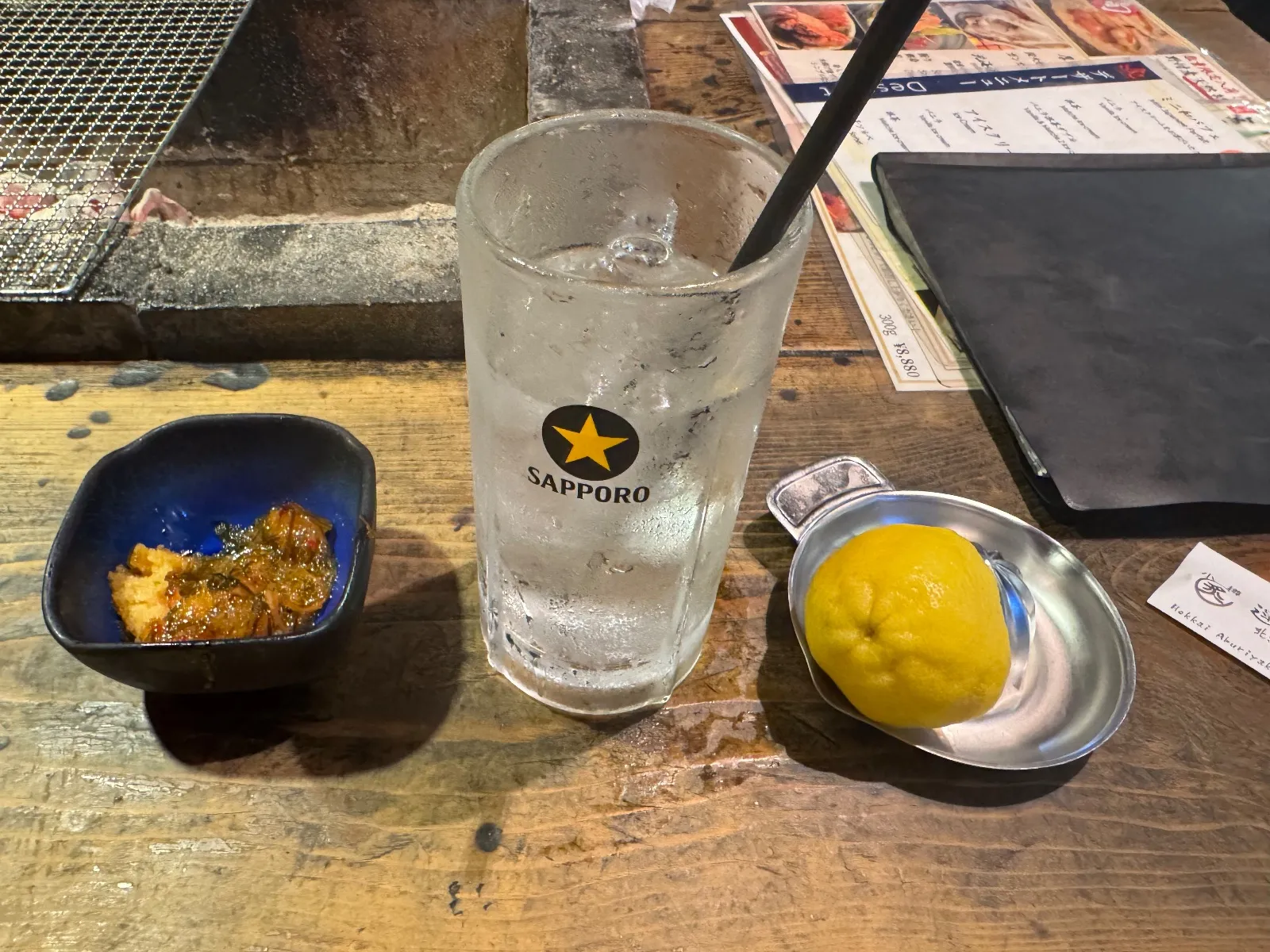 Hot coals at the tables…it’s getting sweaty in here!