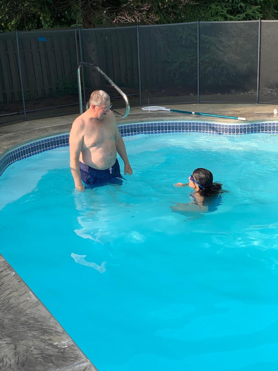 It’s pool time at Marmee and Poppy’s house!