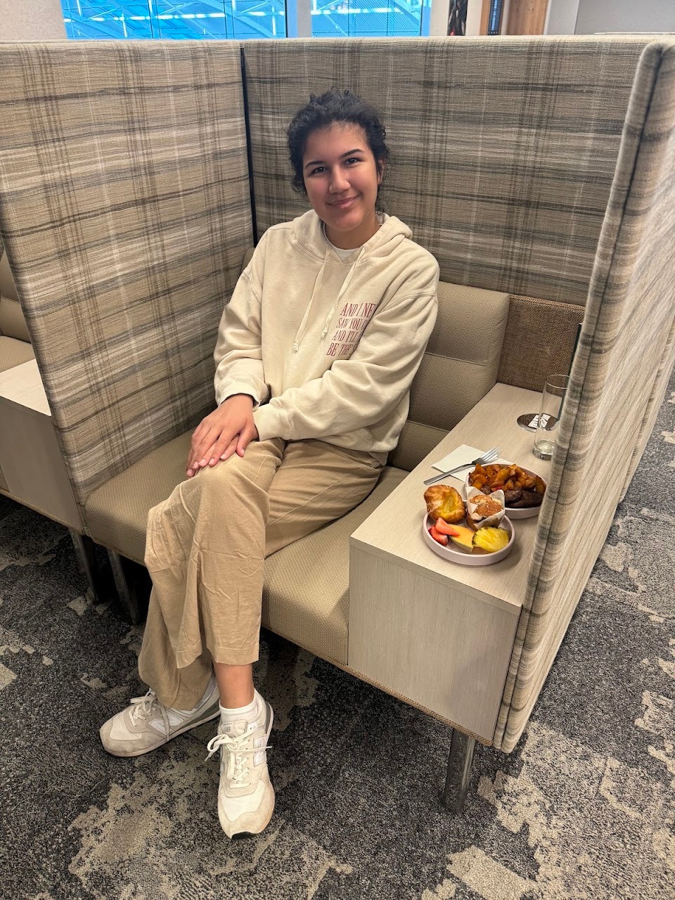Anna chillaxing, Escape Lounge style.