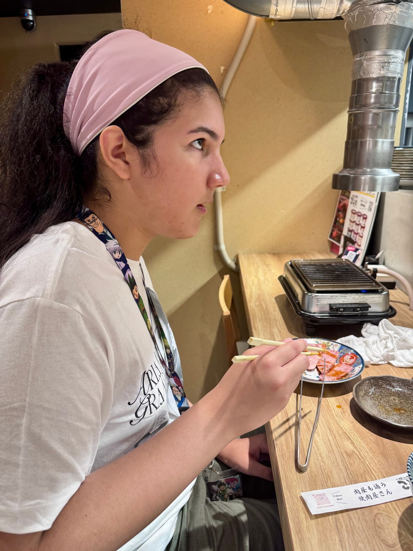 Anna soon joined us and tried her hand at the grill. She also impressed the chef with her Japanese!