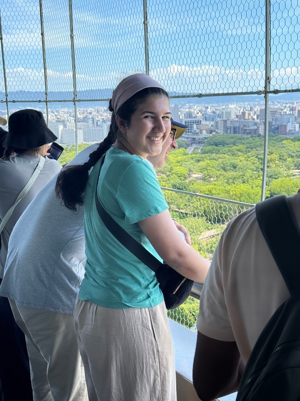 Anna and Casey didn’t mind the height and they hung out for a few minutes, enjoying the view and the cooling breeze.