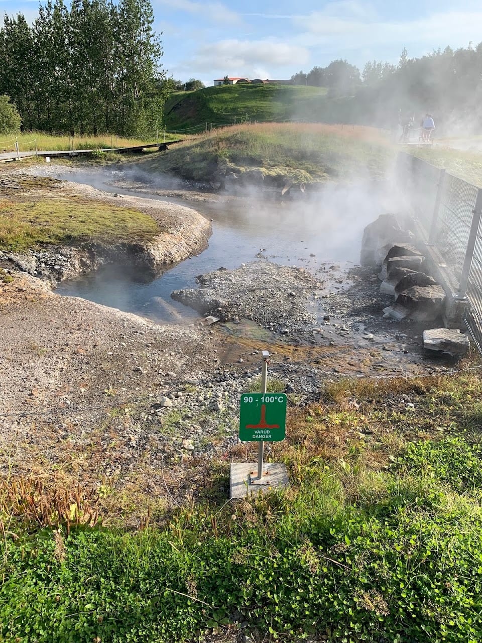 We went to the bath but this particular picture is of the hot water in the land the surrounds the bath. This water is to