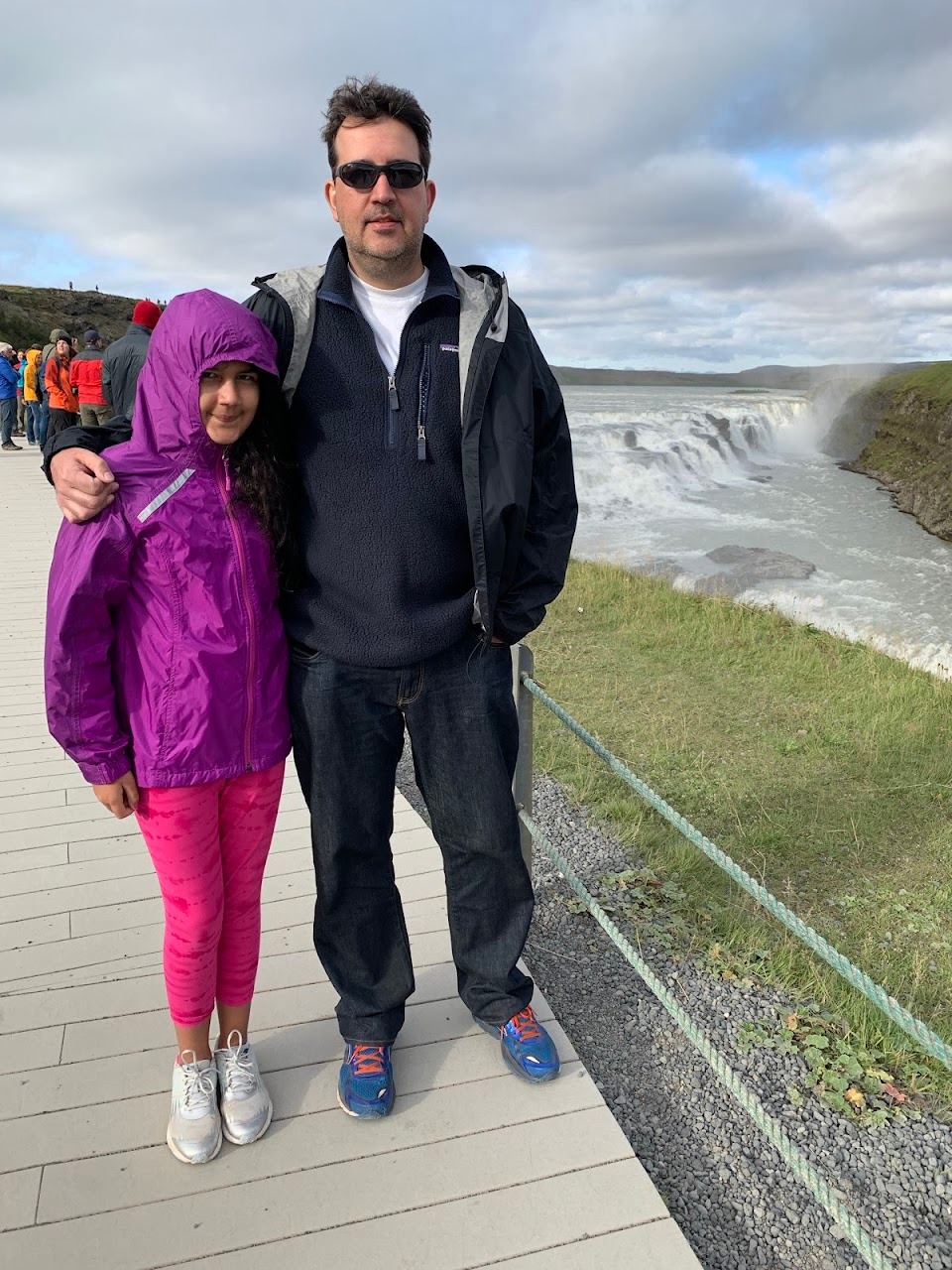 Onward to Gullfoss falls...rain jackets required!