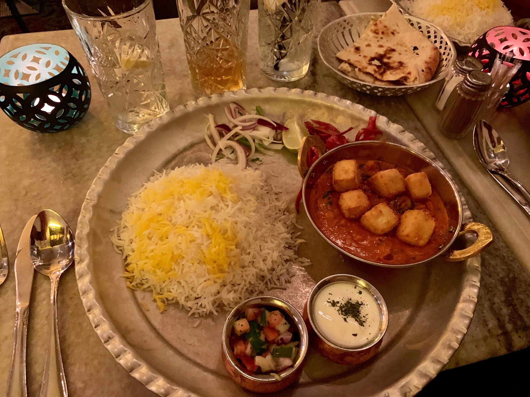 That was the end of our 4-museum marathon. We ate dinner at an Indian restaurant that Casey found on yelp. The atmospher