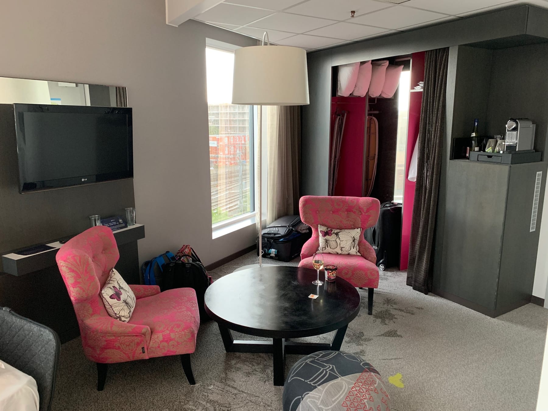 The sitting area of our room...if you take a close look at the closet you will see some pillows on the upper right. We h