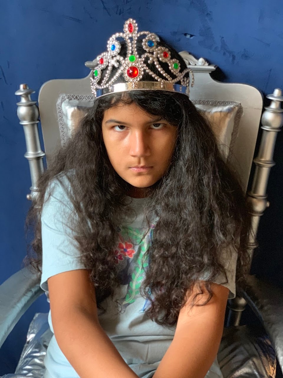 The queen is not amused! We took this after walking through the dungeon at Uppsala Castle.