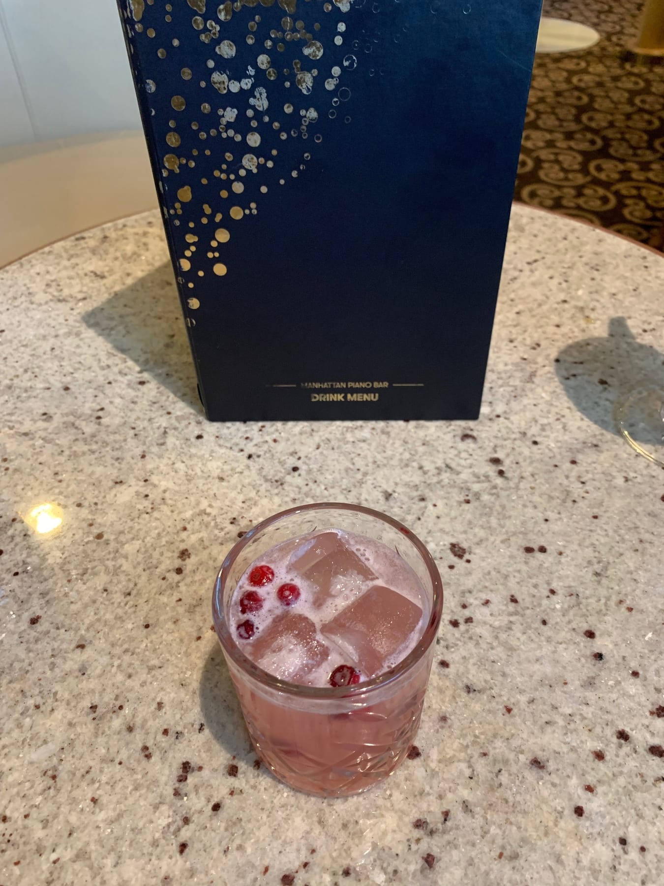 Pre-dinner cocktail...I know what you’re thinking, “That looks rather small.” The menu actually had a page with “America